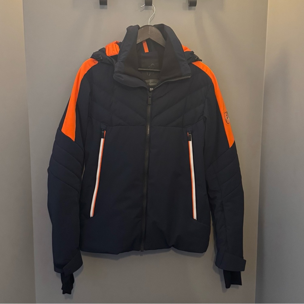 Men's Dark Blue and Orange Ski Jacket